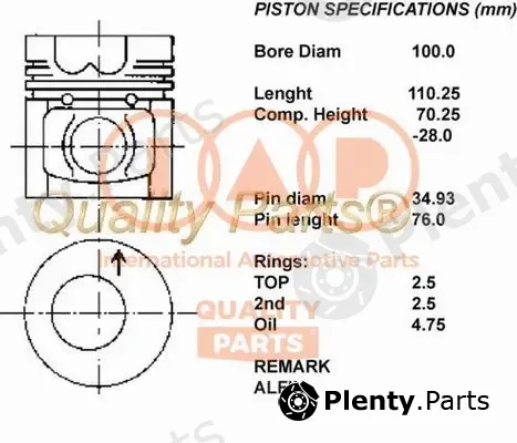Iap Quality Parts 100-13072 — Piston