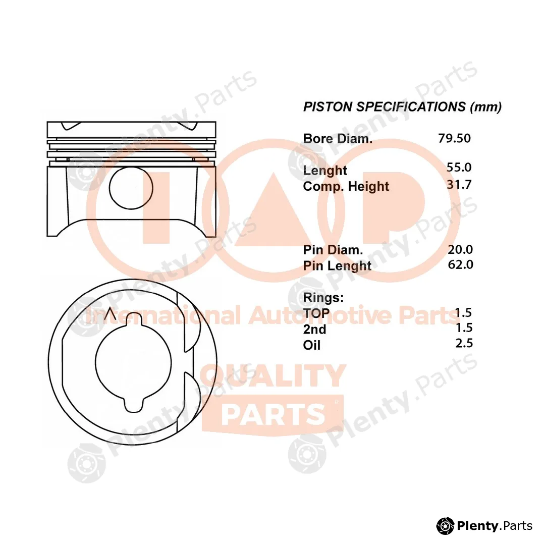 Iap Quality Parts 100-29060 — Piston