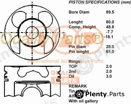 Iap Quality Parts 100-13149 — Piston