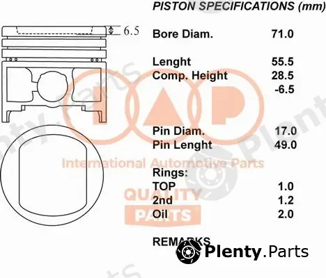 Iap Quality Parts 100-03042 — Piston
