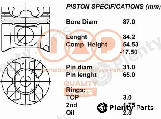 Iap Quality Parts 100-13164 — Piston