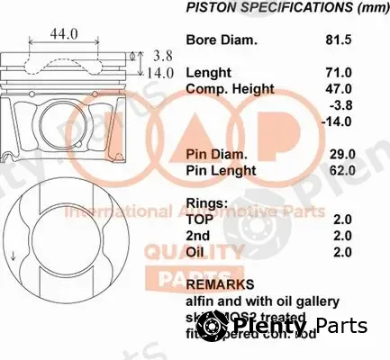 Iap Quality Parts 100-14081 — Piston