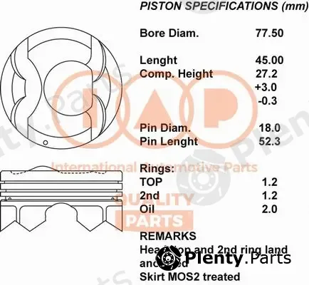 Iap Quality Parts 100-07101 — Piston