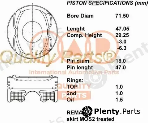 Iap Quality Parts 100-17009 — Piston