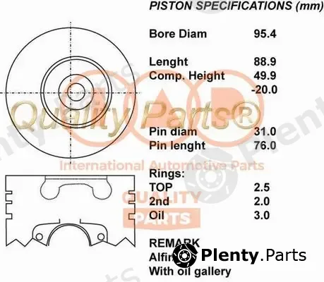 Iap Quality Parts 100-09020 — Piston