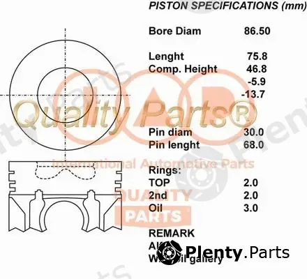 Iap Quality Parts 100-11059 — Piston