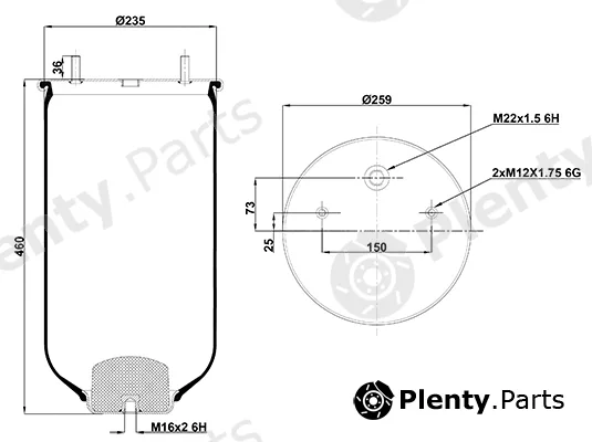 HD 020.2619.S — Bellow, air suspension