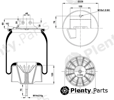 HD 020.27023.CP01 — Bellow, air suspension