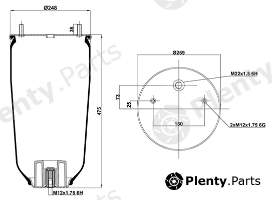 HD 020.4157.S — Bellow, air suspension