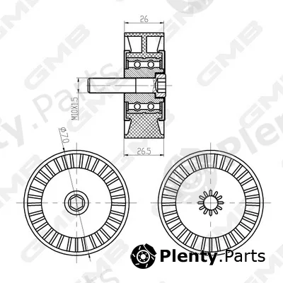 GMB GTC1400 — Deflection/Guide Pulley, timing belt