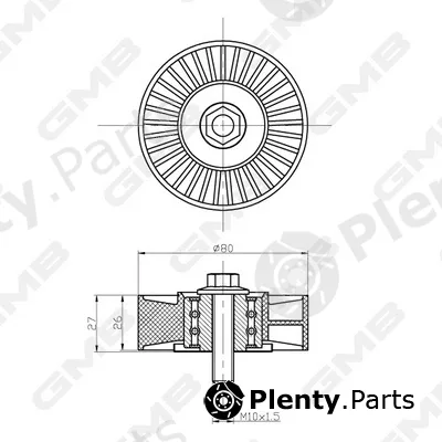 GMB GTC0700 — Deflection/Guide Pulley, timing belt