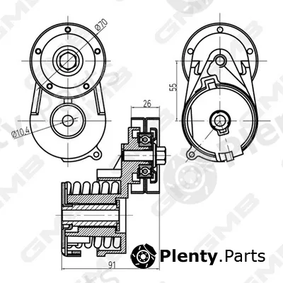 GMB GAT21540 — Belt Tensioner, V-ribbed belt