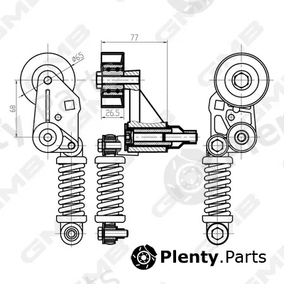 GMB GHAT-217 — Belt Tensioner, V-ribbed belt