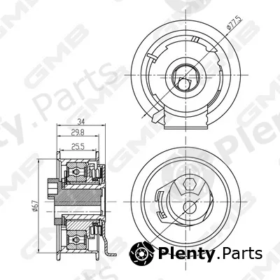GMB GTB0600 — Tensioner Pulley, timing belt