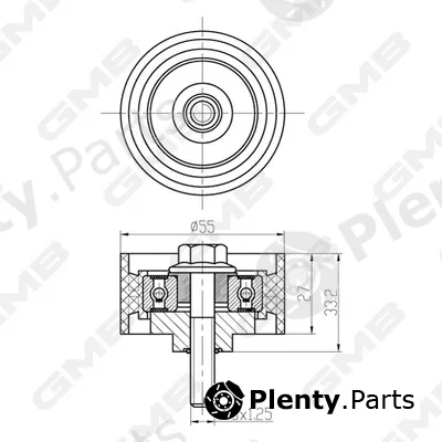 GMB GTC1440 — Deflection/Guide Pulley, timing belt