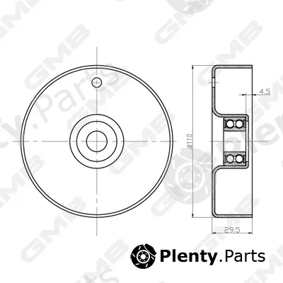 GMB GTC0400 — Deflection/Guide Pulley, timing belt