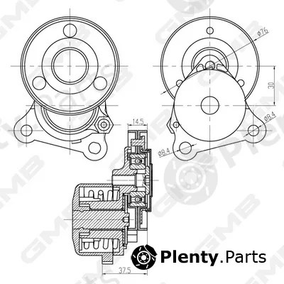 GMB GAT32880 — Belt Tensioner, V-ribbed belt
