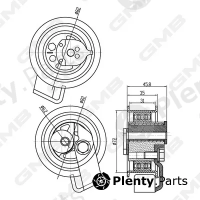 GMB GTC1780 — Deflection/Guide Pulley, timing belt