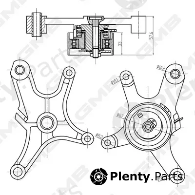 GMB GTB0920 — Tensioner Pulley, timing belt