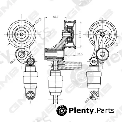 GMB GHAT-211 — Vibration Damper, timing belt