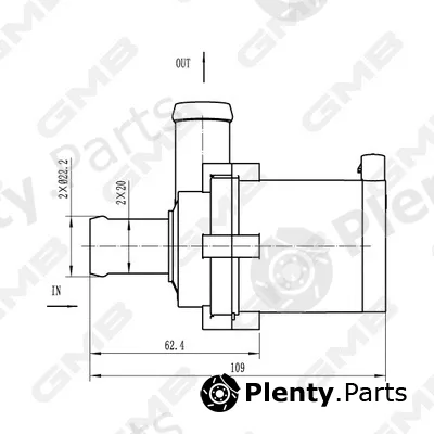GMB GEW-VW030 — Auxiliary Water Pump (cooling water circuit)