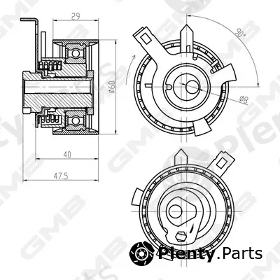 GMB GTB0290 — Tensioner Pulley, timing belt