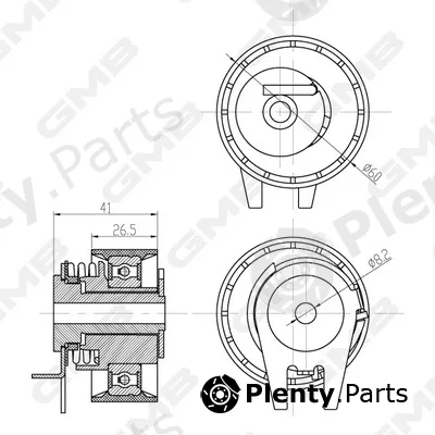 GMB GTB1120 — Tensioner Pulley, timing belt