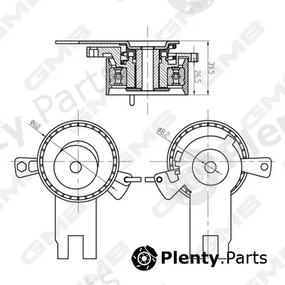 GMB GTB0850 — Tensioner Pulley, timing belt
