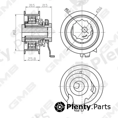 GMB GTB0710 — Tensioner Pulley, timing belt