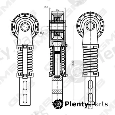 GMB GHAT-220 — Belt Tensioner, V-ribbed belt