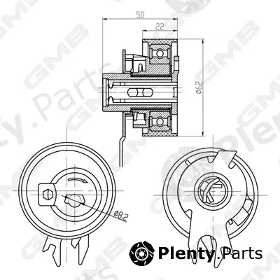 GMB GTB0450 — Tensioner Pulley, timing belt