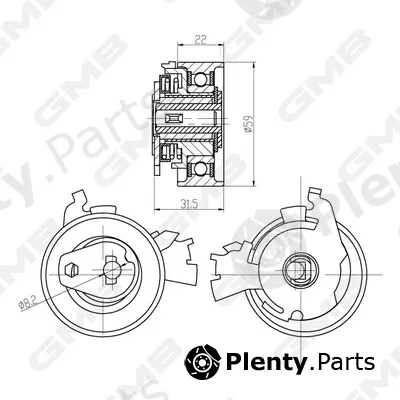 GMB GTB0040 — Tensioner Pulley, timing belt