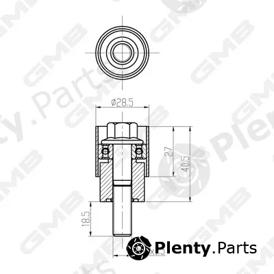 GMB GTC1390 — Deflection/Guide Pulley, timing belt