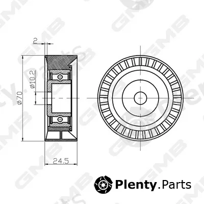 GMB GTC0590 — Deflection/Guide Pulley, timing belt