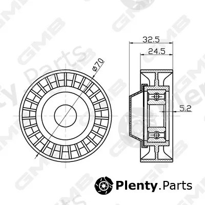 GMB GTC0610 — Deflection/Guide Pulley, timing belt