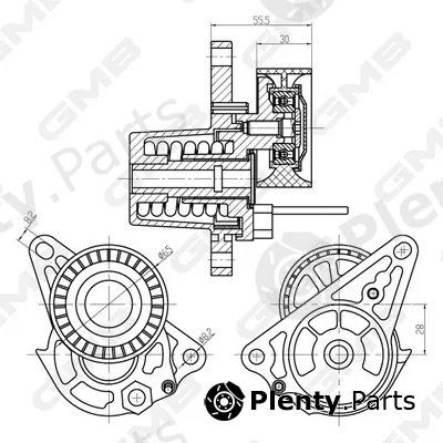 GMB GAT20860 — Belt Tensioner, V-ribbed belt