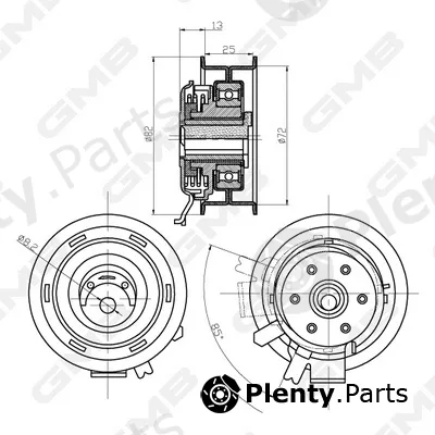 GMB GTB0150 — Tensioner Pulley, timing belt