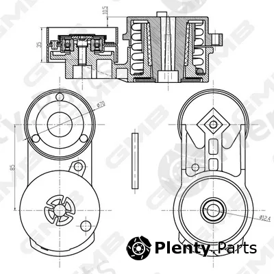 GMB GAT22340 — Belt Tensioner, V-ribbed belt
