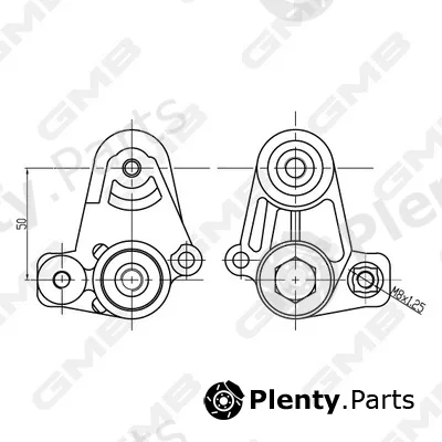 GMB GAT21310 — Belt Tensioner, V-ribbed belt