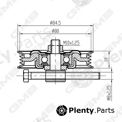 GMB GTC2170 — Deflection/Guide Pulley, timing belt