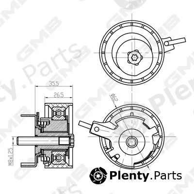 GMB GTB1060 — Tensioner Pulley, timing belt