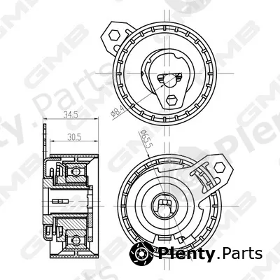 GMB GTB1070 — Tensioner Pulley, timing belt