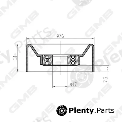 GMB GTC0640 — Deflection/Guide Pulley, timing belt
