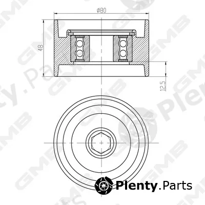 GMB GTC1080 — Deflection/Guide Pulley, timing belt