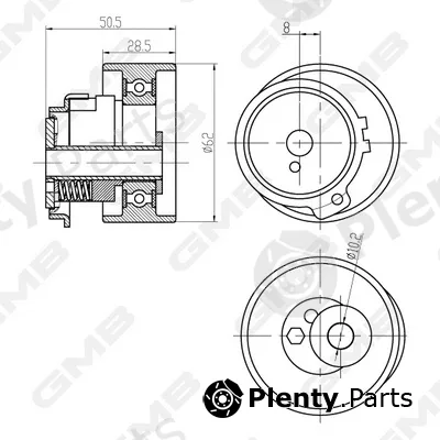 GMB GTB0870 — Tensioner Pulley, timing belt