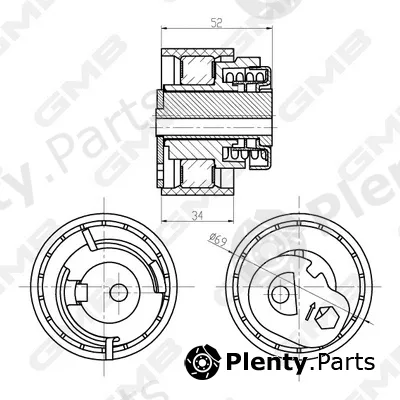 GMB GTB0990 — Tensioner Pulley, timing belt
