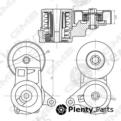 GMB GAT32200 — Belt Tensioner, V-ribbed belt