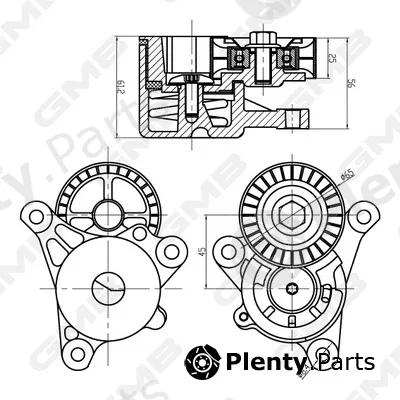 GMB GAT32560 — Belt Tensioner, V-ribbed belt