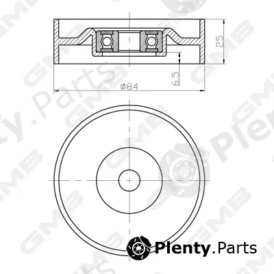 GMB GTC1180 — Deflection/Guide Pulley, timing belt