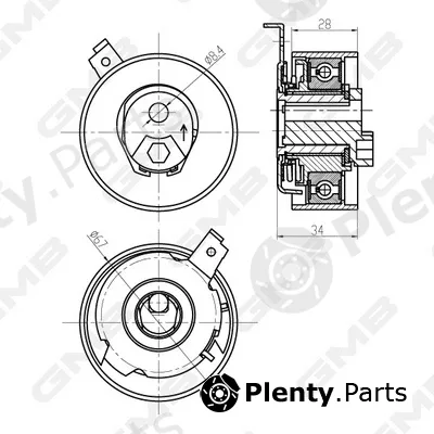 GMB GTB1350 — Tensioner Pulley, timing belt